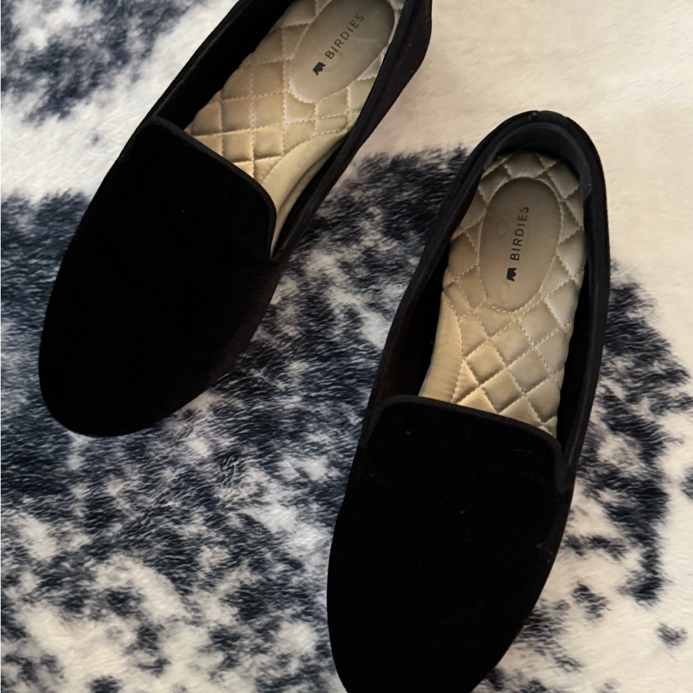 Birdies Black Flats Classic Slip-On Loafers